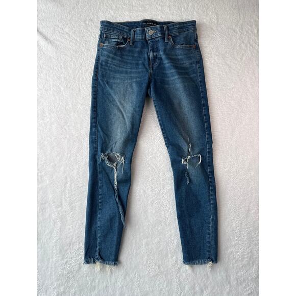 Lucky Brand Stella Skinny Jeans 6/28 Ankle Destroyed Distressed Raw Hem - Picture 1 of 9